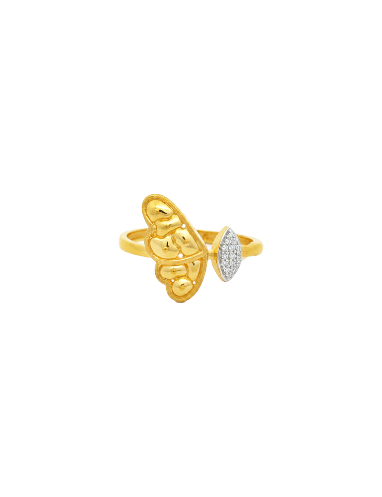 Butterfly Whisper Gold Ring - 22 Karat