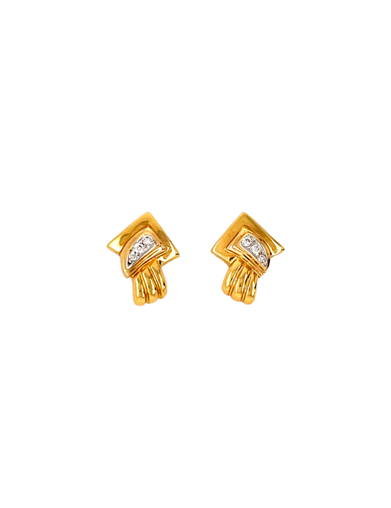 Diamond Gold Earrings 18 Karat