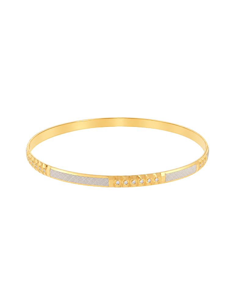 Celestial Panel Gold Bangle 22 Karat - Set Of 2