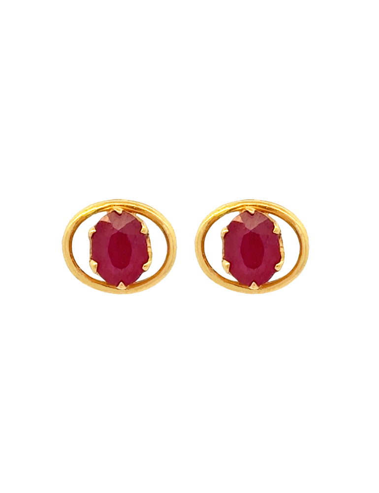 Timeless Ruby Solitaire Set - 22 Karat
