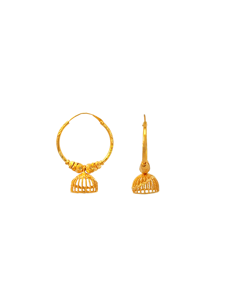 Gold Bali Jhumka - 22 Karat