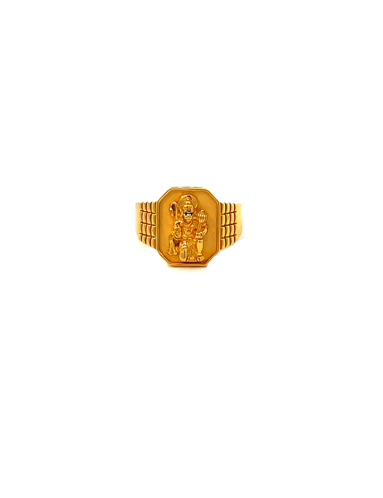 Divine Hanuman Ring in 22K Yellow Gold
