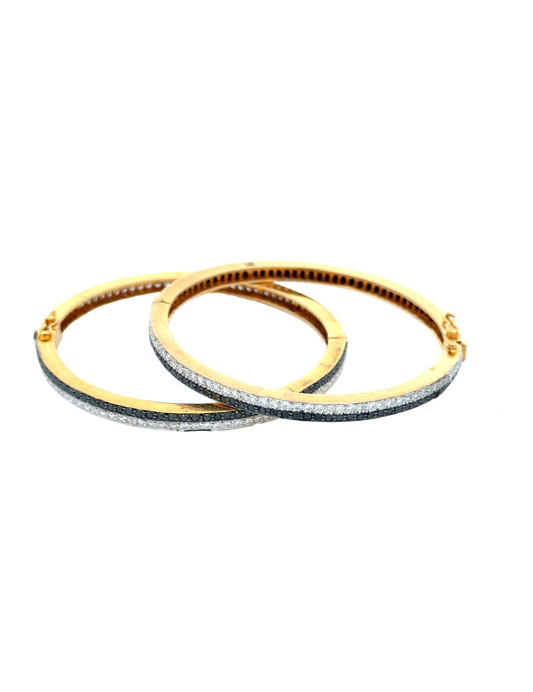 Elegant Diamond Studded Bangles - 18 Kt