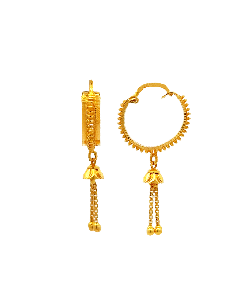Gold Bali Danglers - 22 Karat