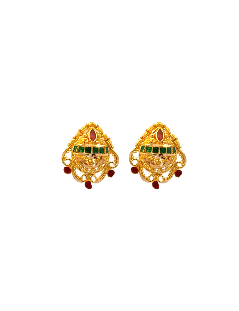 Gold Earrings - 22 Karat