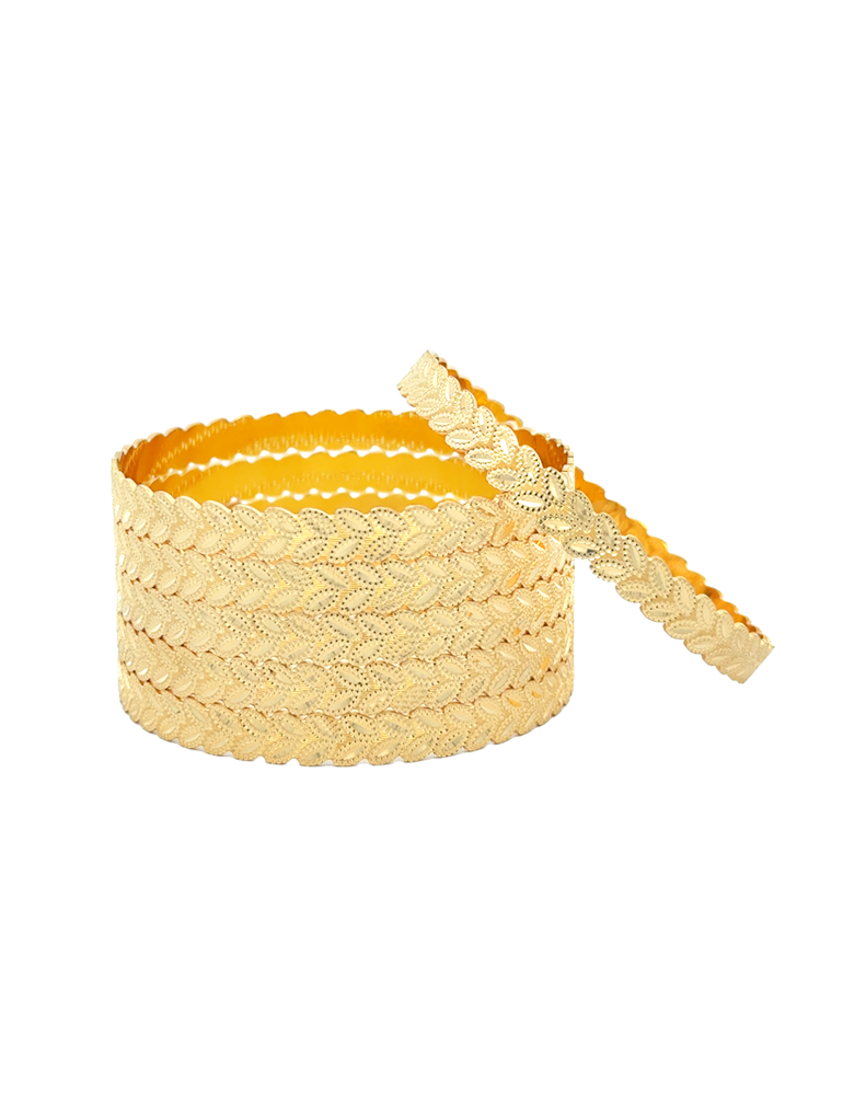 Elegant Laurel Gold Bangles 22kt  - Set of 6
