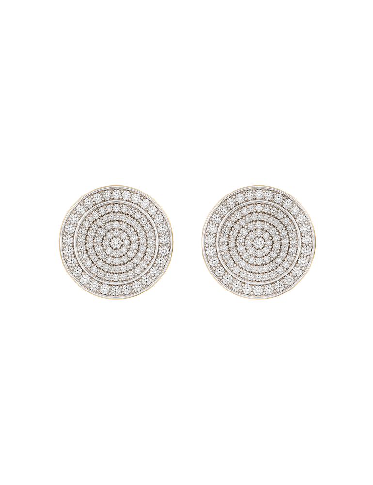 Solara Pavé Disc Earrings - 18 Karat