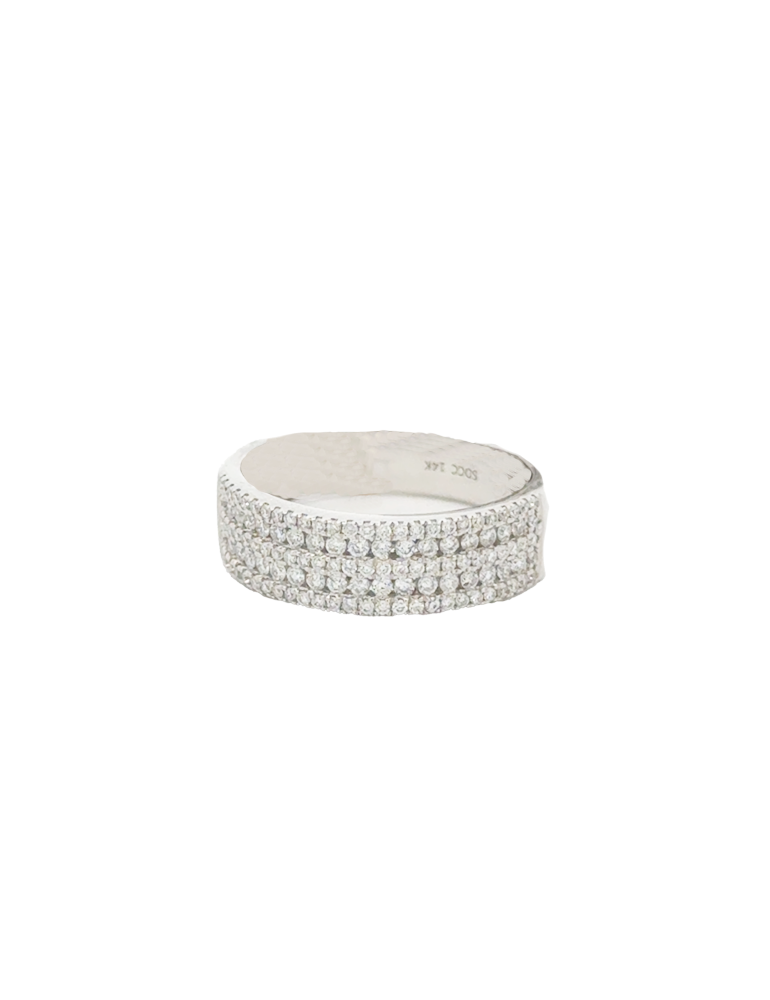 Diamond White Gold Ring - 14 Kt