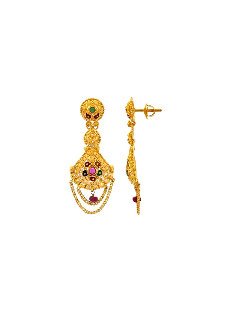 Gold Earrings - 22 Karat
