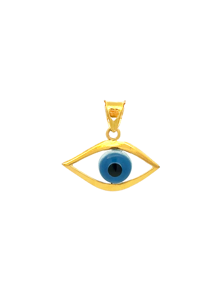 Gold Evil Eye Guardian Pendant - 22 Karat