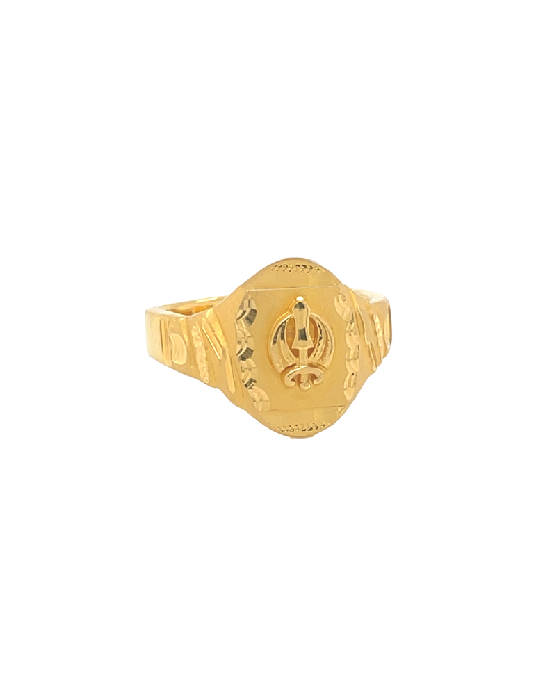 Khanda Gold Men's Ring 22 Karat
