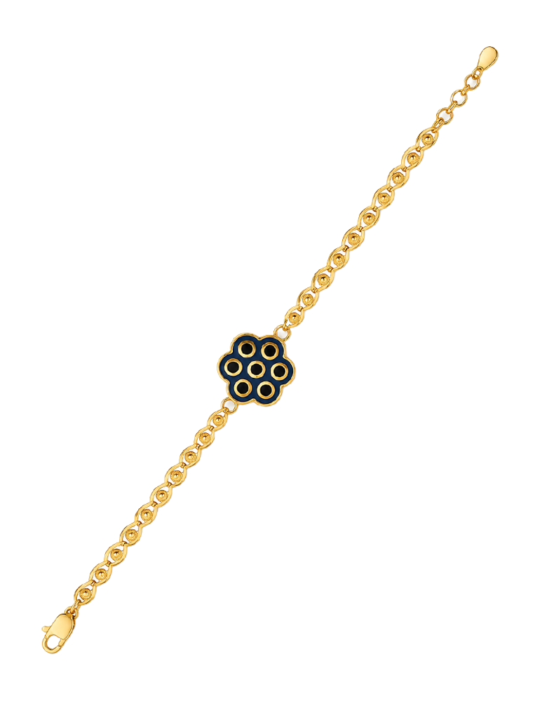 Blush & Noir Floral Gold Bracelet - 22 Karat