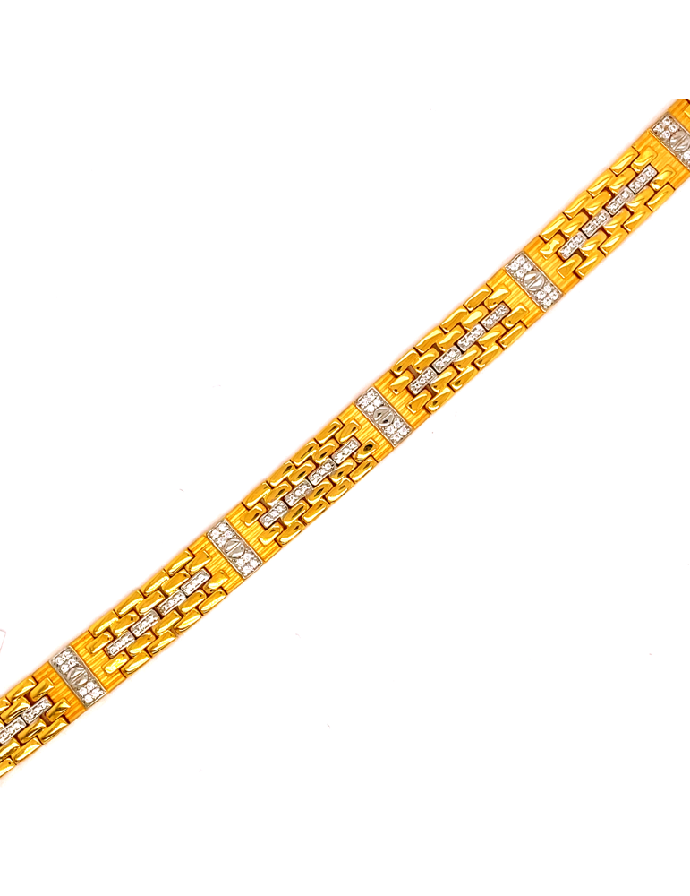 Two Tone Men's Gold Bracelet 22 Karat