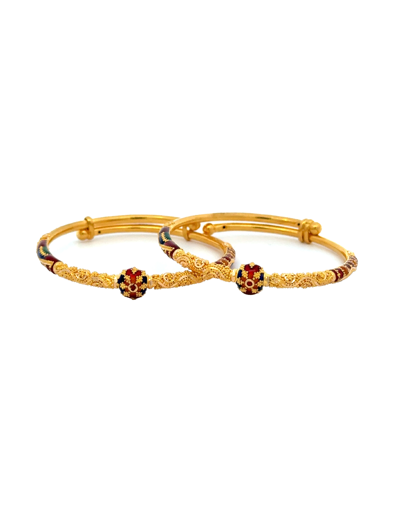 Simple Ball Gold Baby Bangle