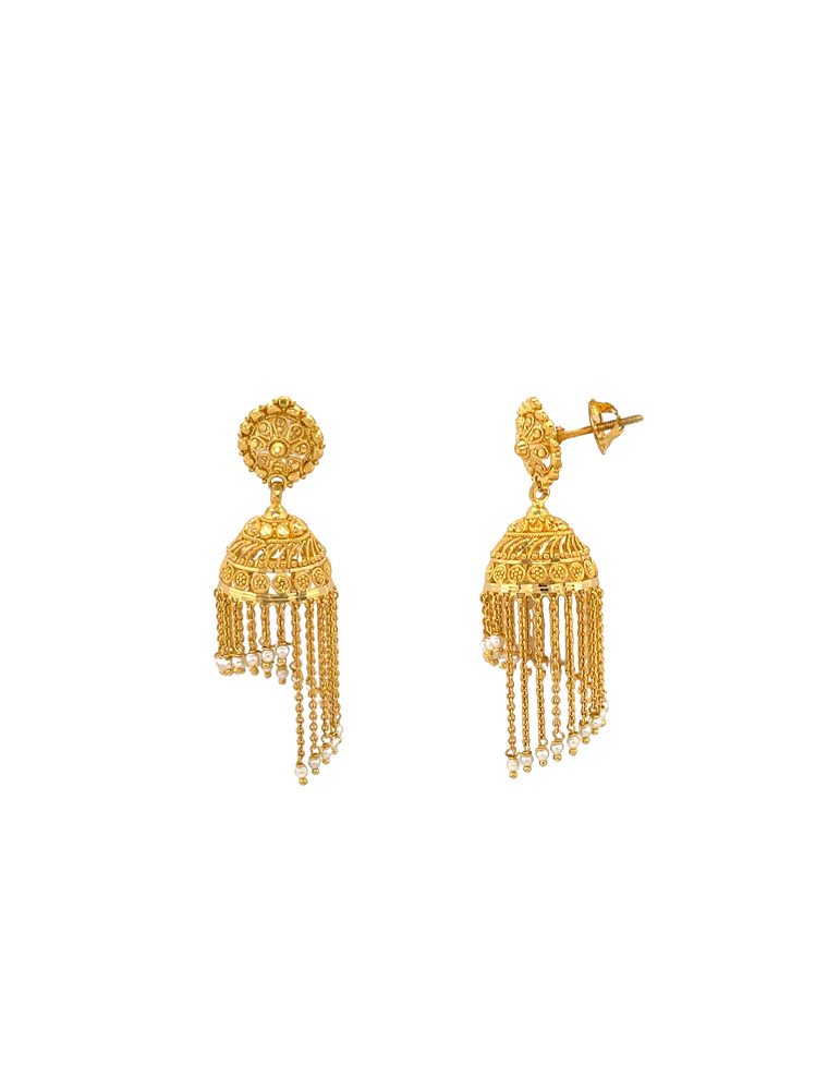 2-in-1 Drop Gold Jhumki 22 Karat – aabhushan Jewelers