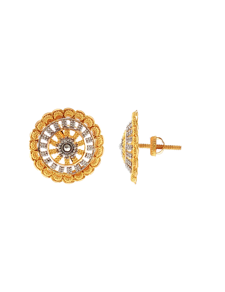 Elina Vintage Bloom Earrings - 22 karat