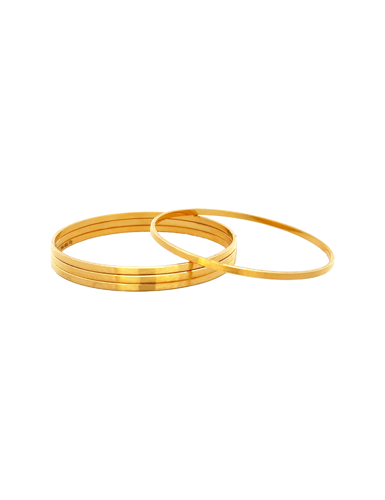 Silken Glow Gold Bangles 22kt  - Set of 8