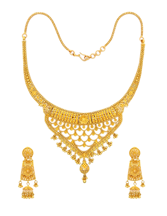 Meherika Gold Set with Earrings 22 Karat