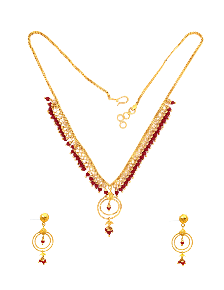 22 KT Yellow Gold Set With Earrings