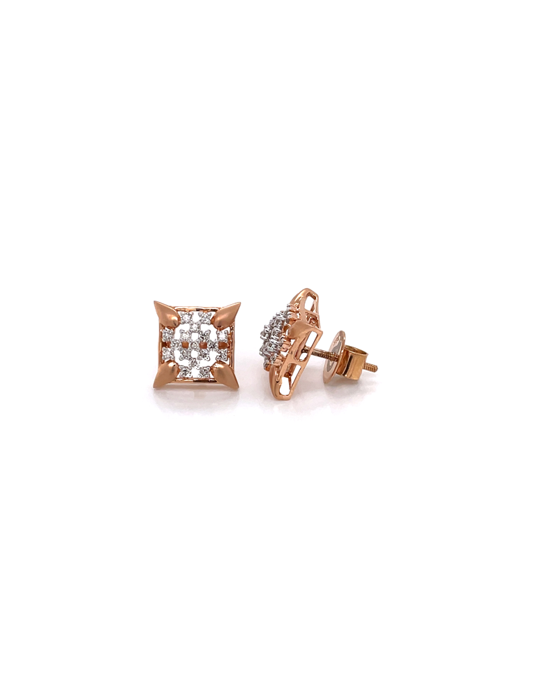 Diamond Rose Gold  Earring 18 Karat