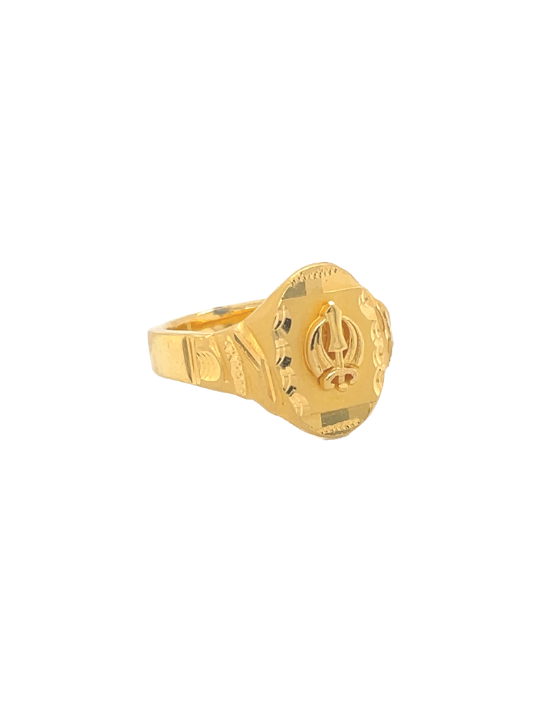 Khanda Gold Men's Ring 22 Karat