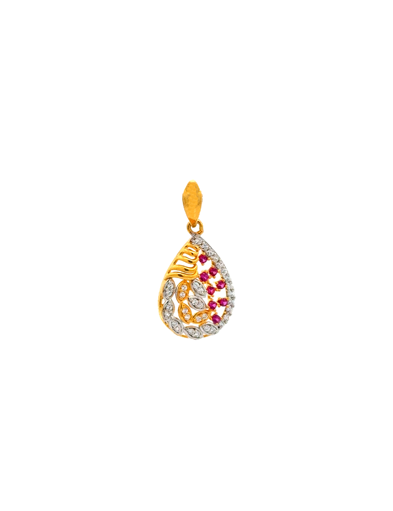 Gold pendant with cz 22 karat