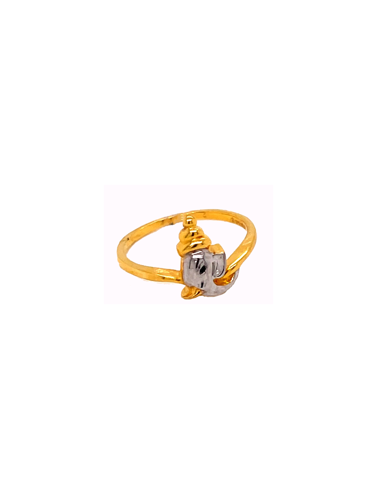22K Gold 'Ganeshji' Ring with Cz For Men - 235-GR6775 in 8.350 Grams