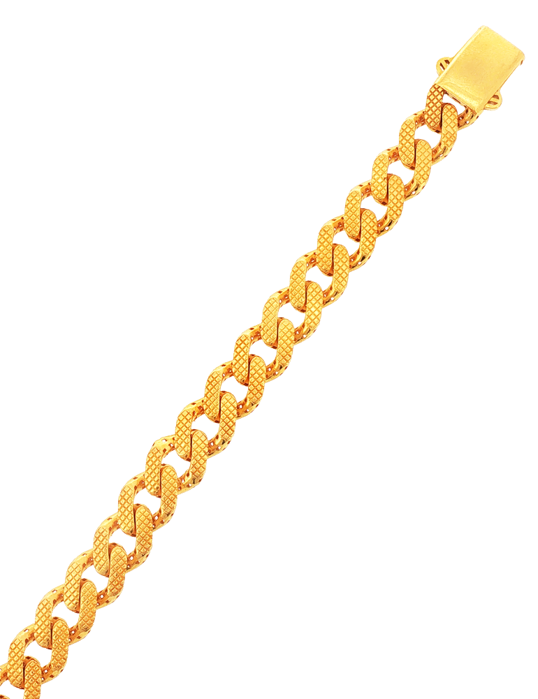 Braxton Twist-Link Gold Bracelet - 22 Karat