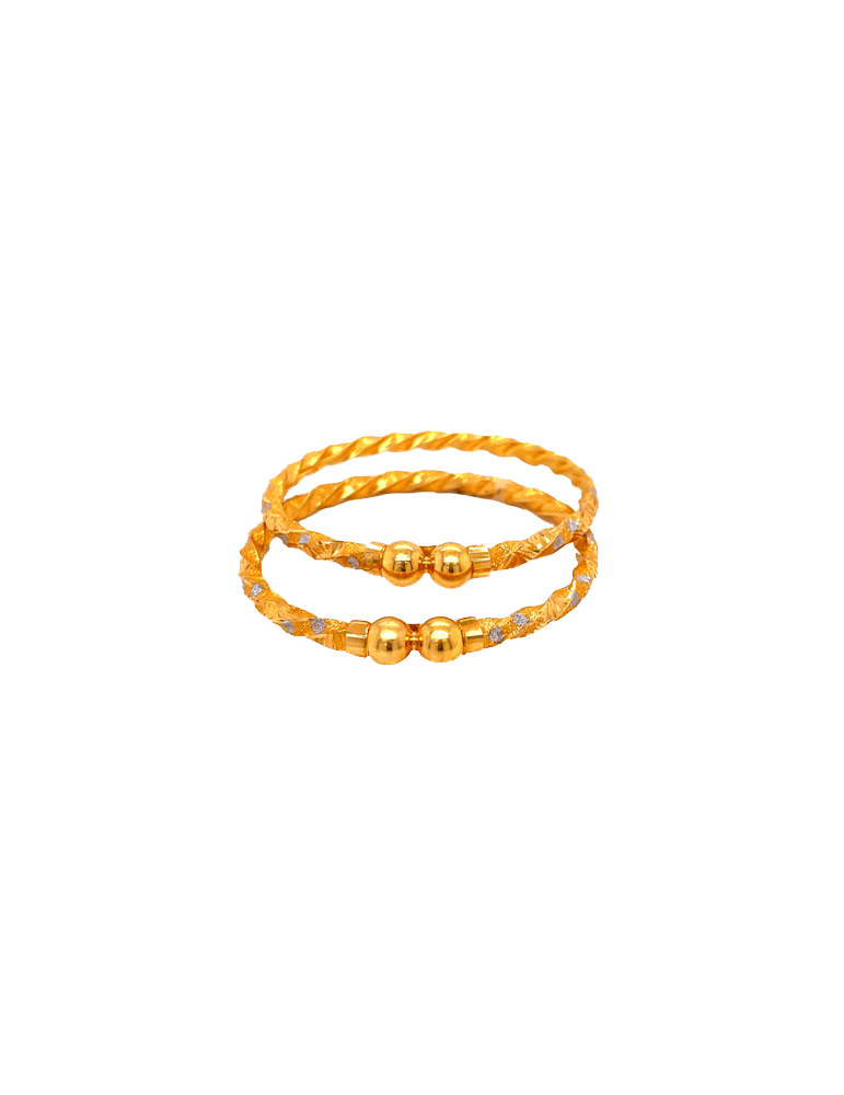 Twisted Two Tone Baby Bangle
