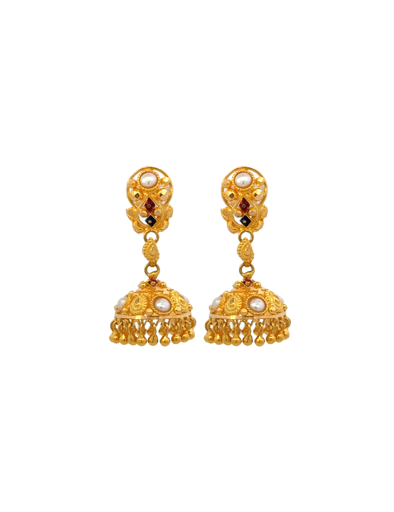 Gold Earrings - 22 Karat