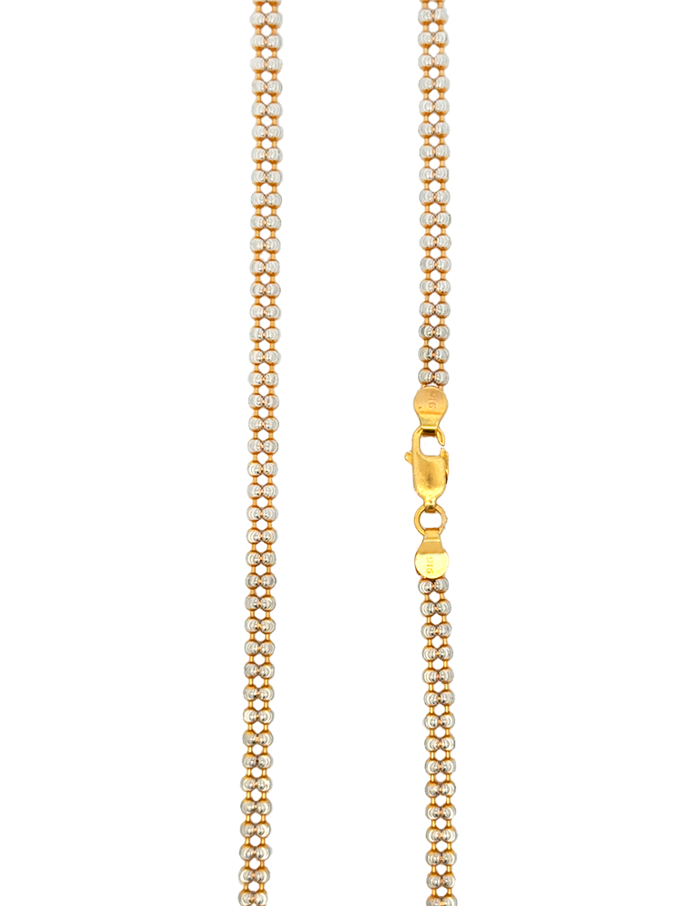 Rhodium Plated Gold Ball Chain  - 22 Karat