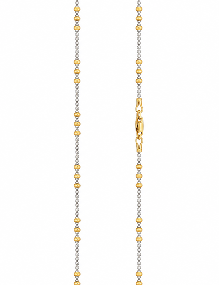 Dual-Tone Beadline Gold Necklace 22 Kt