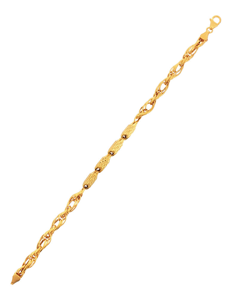 Golden Ribbon Link Bracelet - 22 Karat