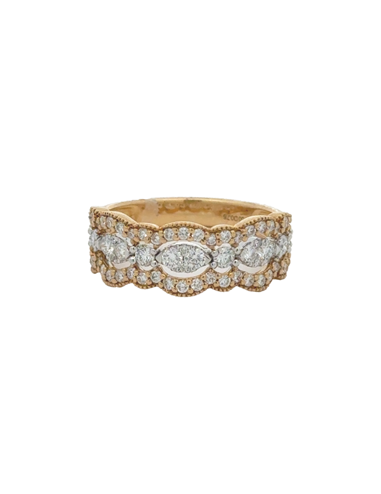 Diamond Yellow Gold Ring - 18 Kt