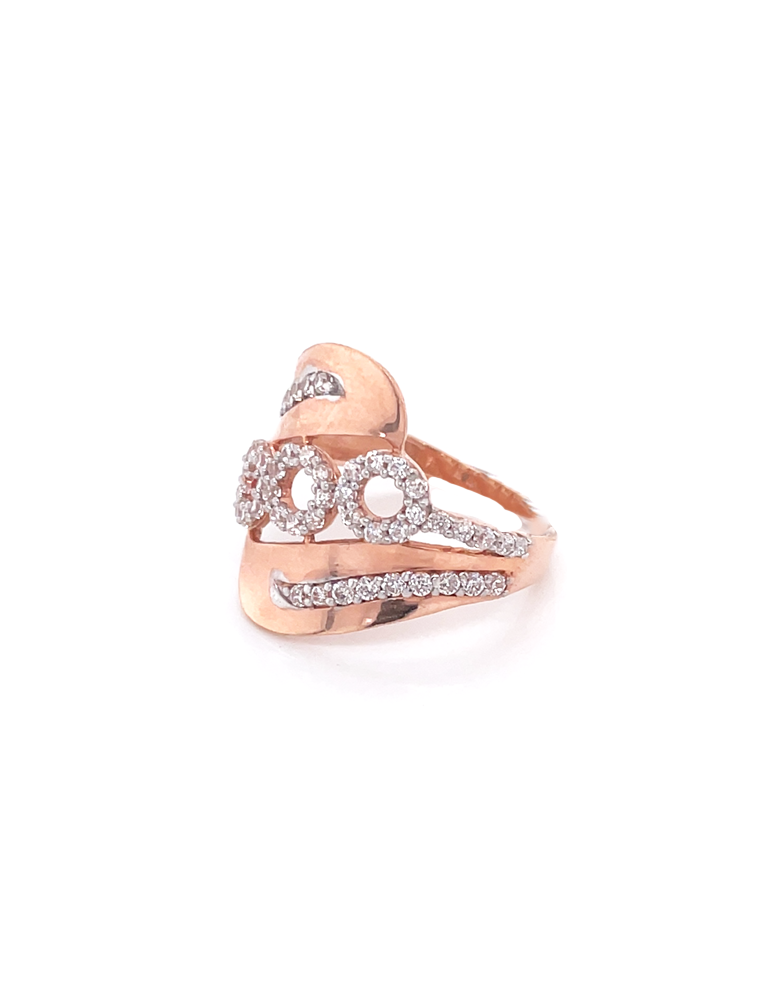 CZ Rose Gold Ring 22 Karat