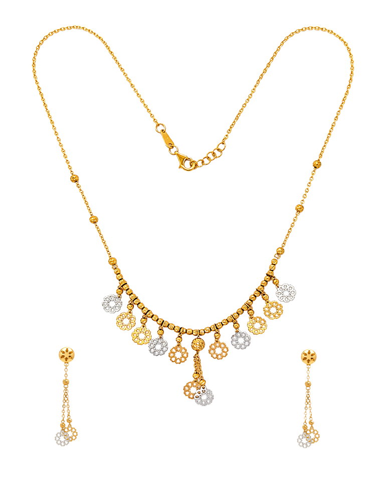 Kanak Lata Floral Gold Set - 22 Karat
