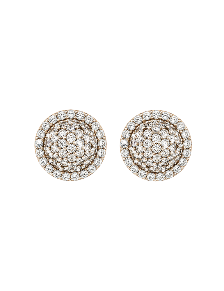 Aurora Pave Circle Gold Studs - 22 Karat