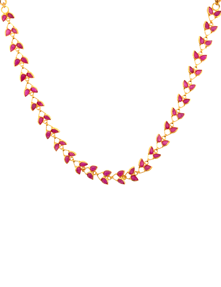 Velvet Vine Gold Necklace Set -  22 Kt