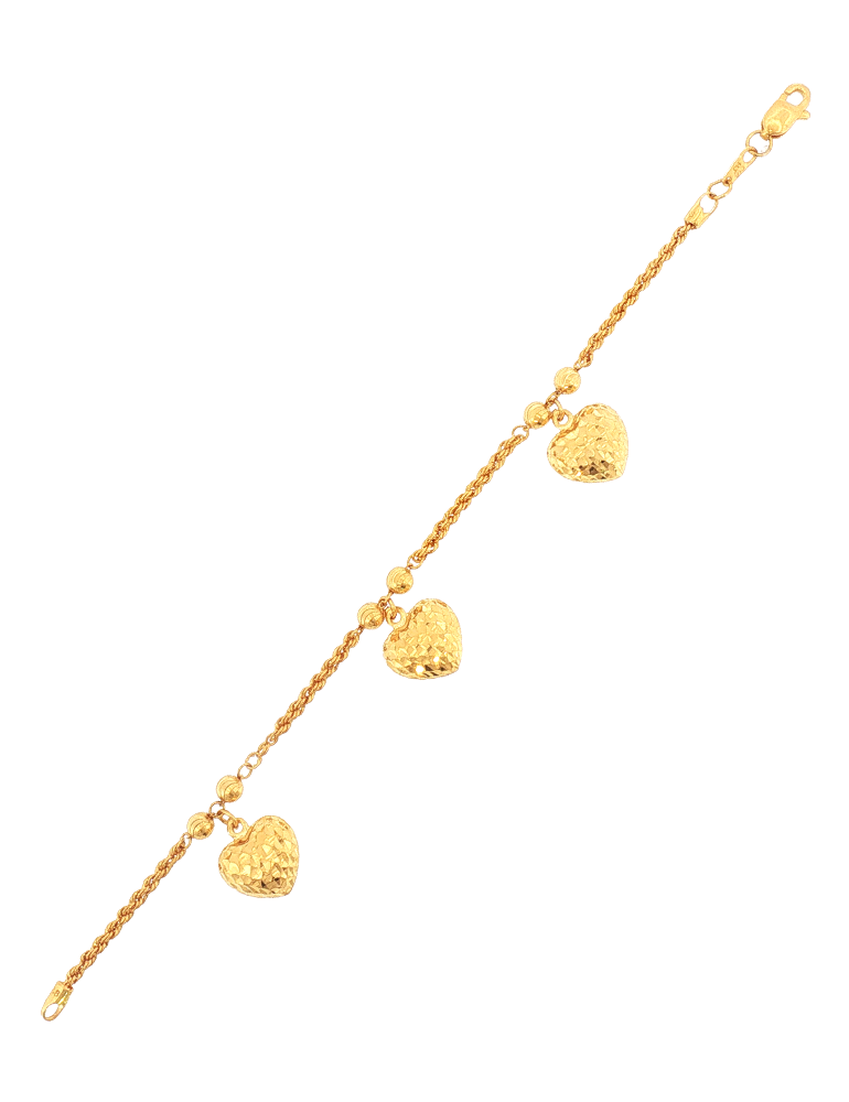 Dilruba Gold Charm Bracelet - 22 Kt