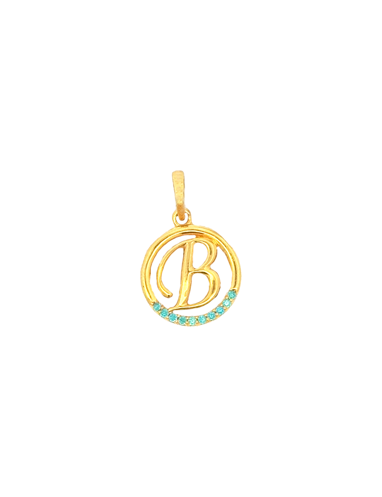 Initial 'B' Gold Pendant - 22 Karat
