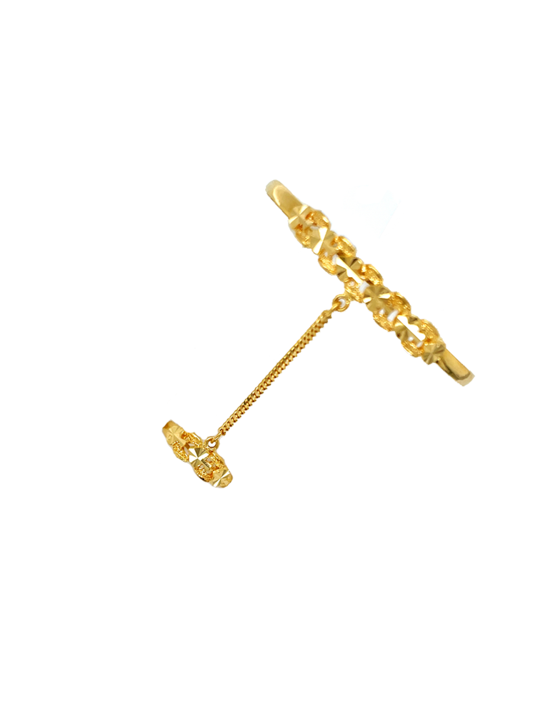 Gold Baby Girl Bangles 22 Karat - Set of 2 With Ring