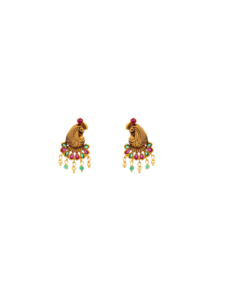 Mayura Ratna Necklace Set - 22 Karat