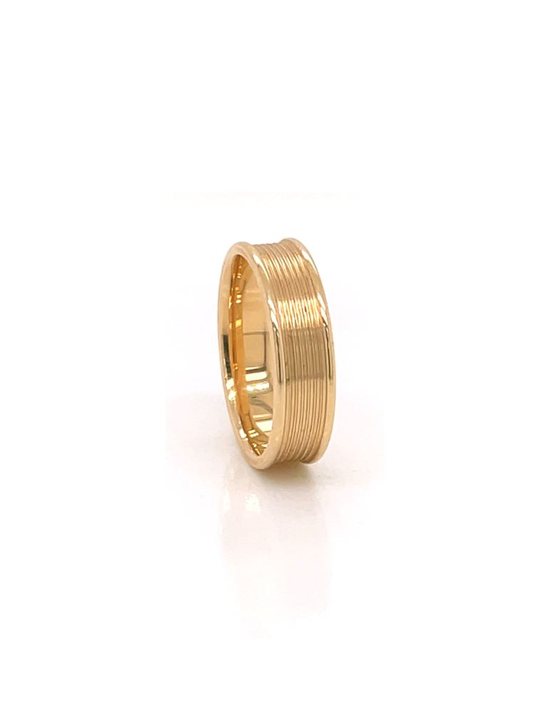 Gold Grooved Band 14 Karat