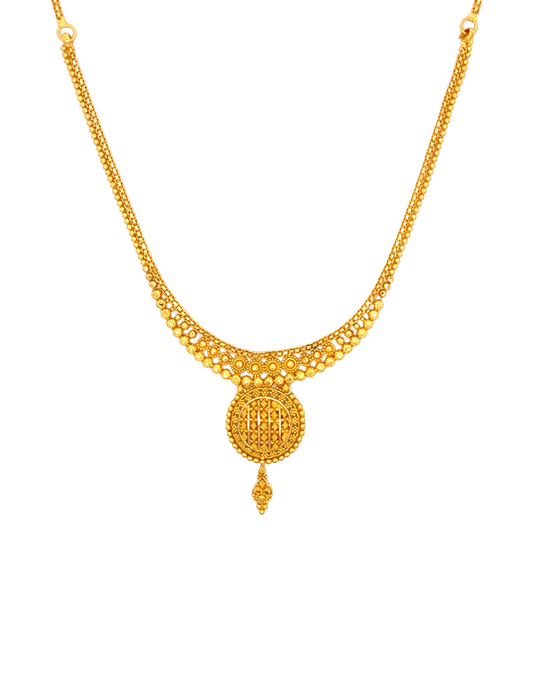 Kanika Beadcrest Pendant Necklace Set with Earrings 22 Karat