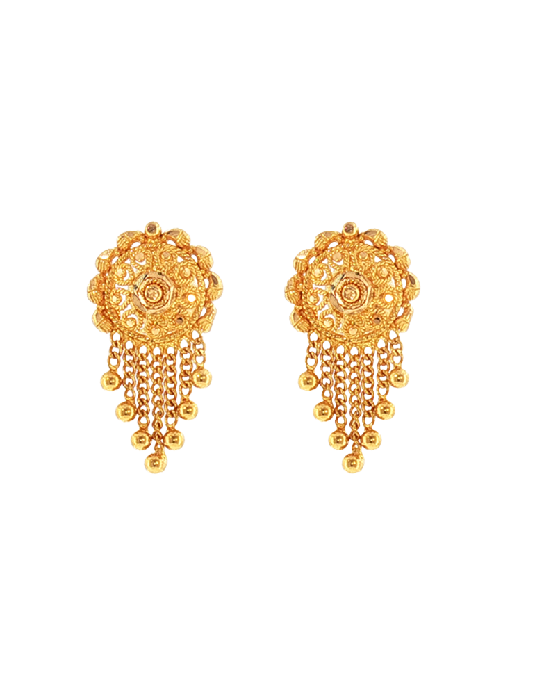 Maharani Tassel Earrings - 22 karat