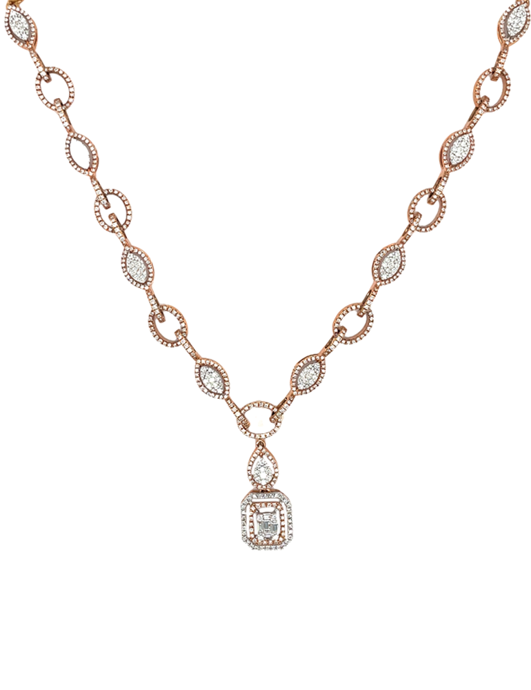 Diamond Two-Tone 18 Karat Set with Earrings