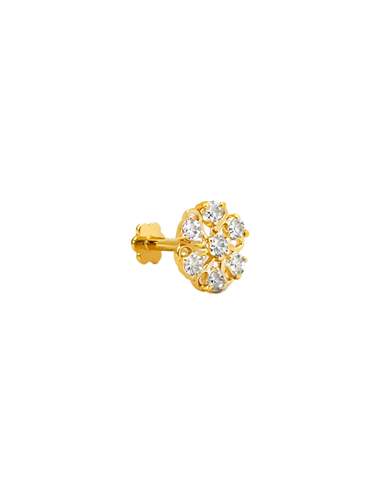 Flower Diamond Nose Pin 18 Karat