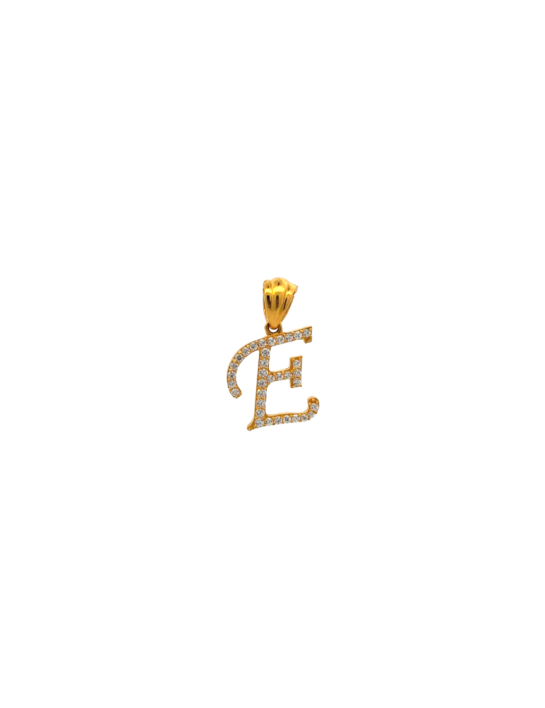 22 Karat Gold Initial 'E' Pendant