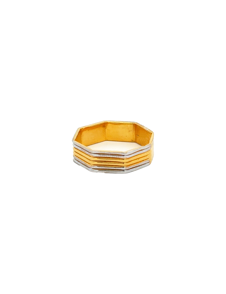 Gold Ring with Octagon Design