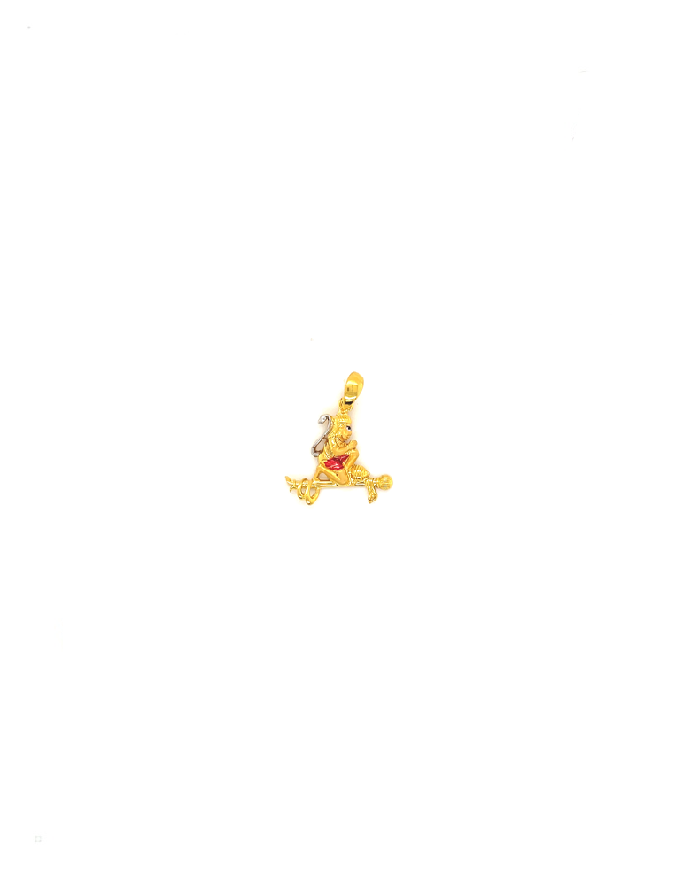 Gold Hanuman Pendant 22 Karat